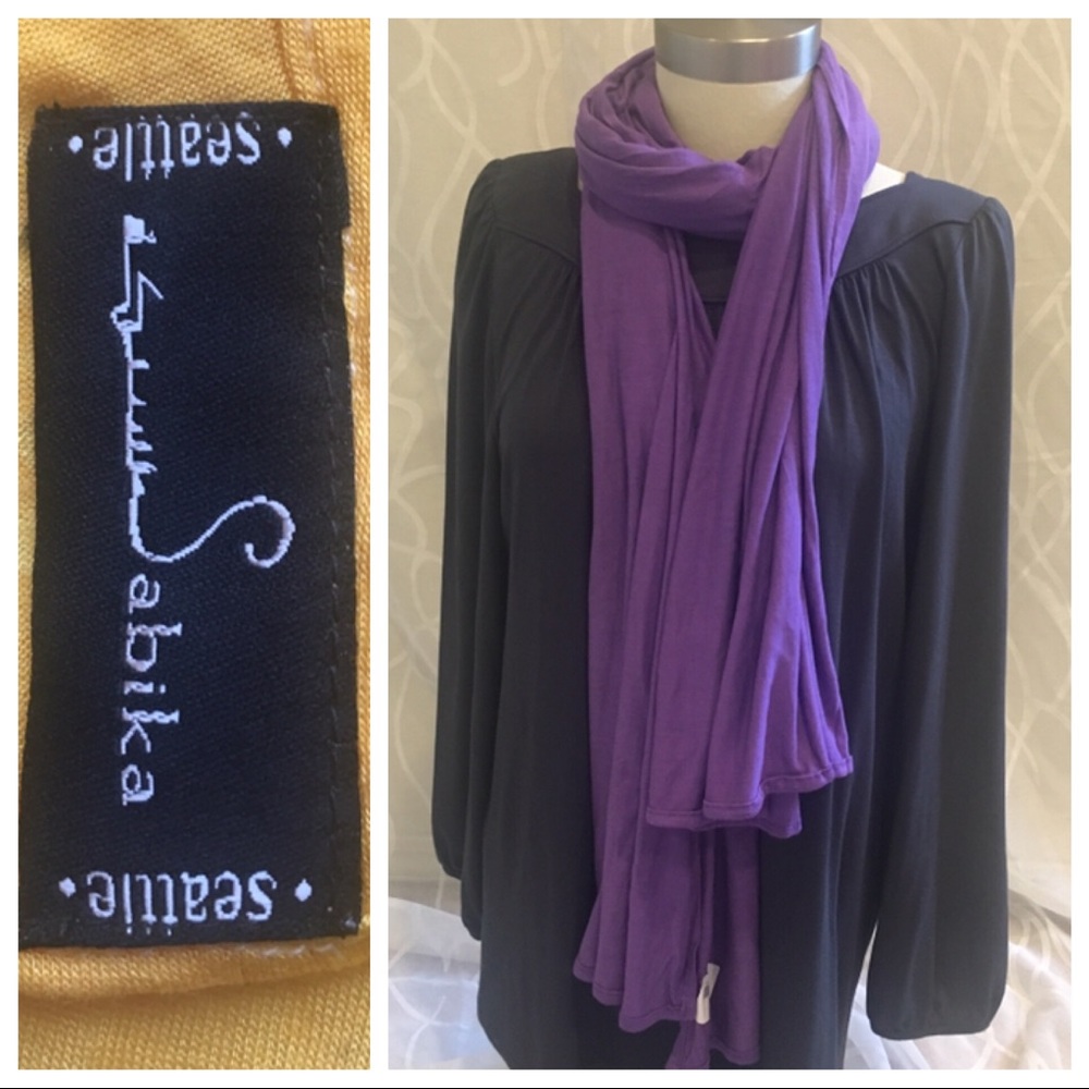 Purple jersey scarf wrap shawl hijab soft NWT soft